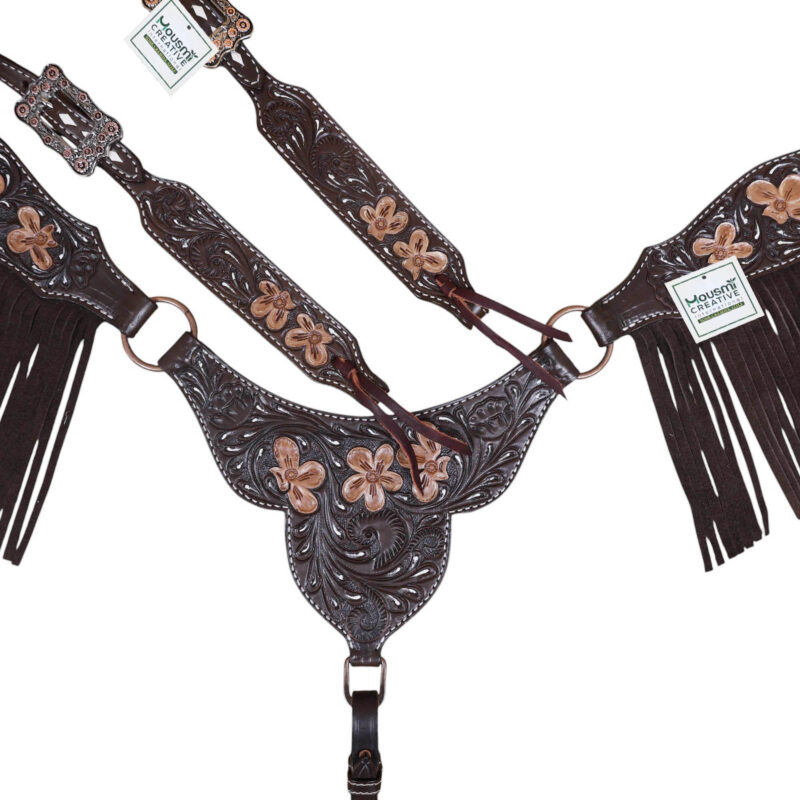 Western Leather Headstall Tack Set (HSBM 114392) - Image 3