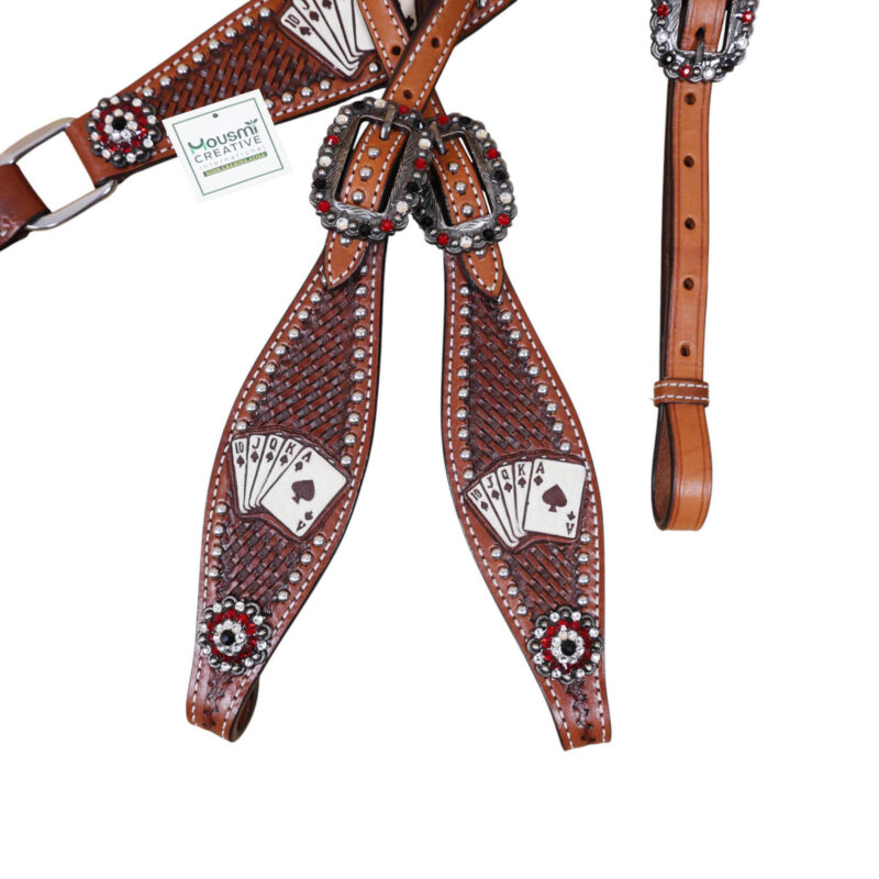 Western Leather Headstall Tack Set (HSBM 114399) - Image 3