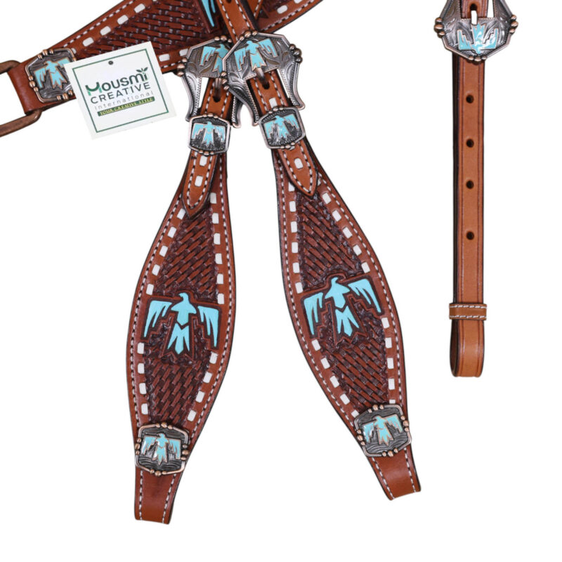 Western Leather Headstall Tack Set (HSBM 114401) - Image 3
