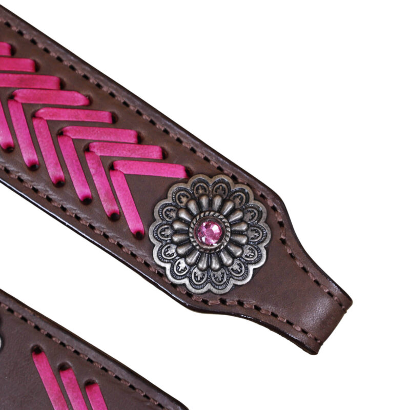Western Leather Headstall and Breast Collar tack Set Aztec print (HSBM 114404) - Image 4