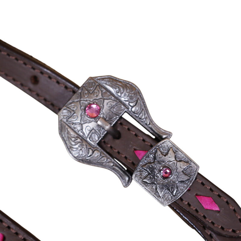 Western Leather Headstall and Breast Collar tack Set Aztec print (HSBM 114404) - Image 5